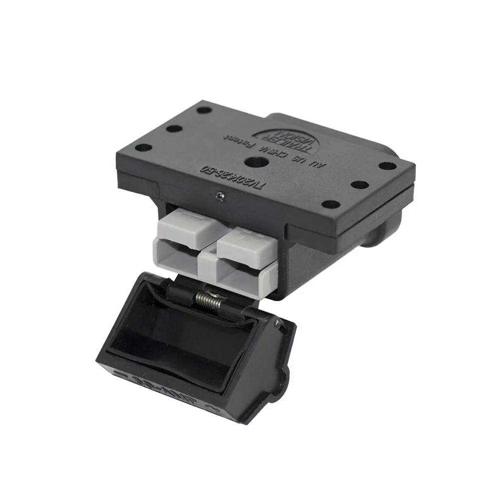 50A Anderson Style Connector Cover Surface Mount with LED (Black)