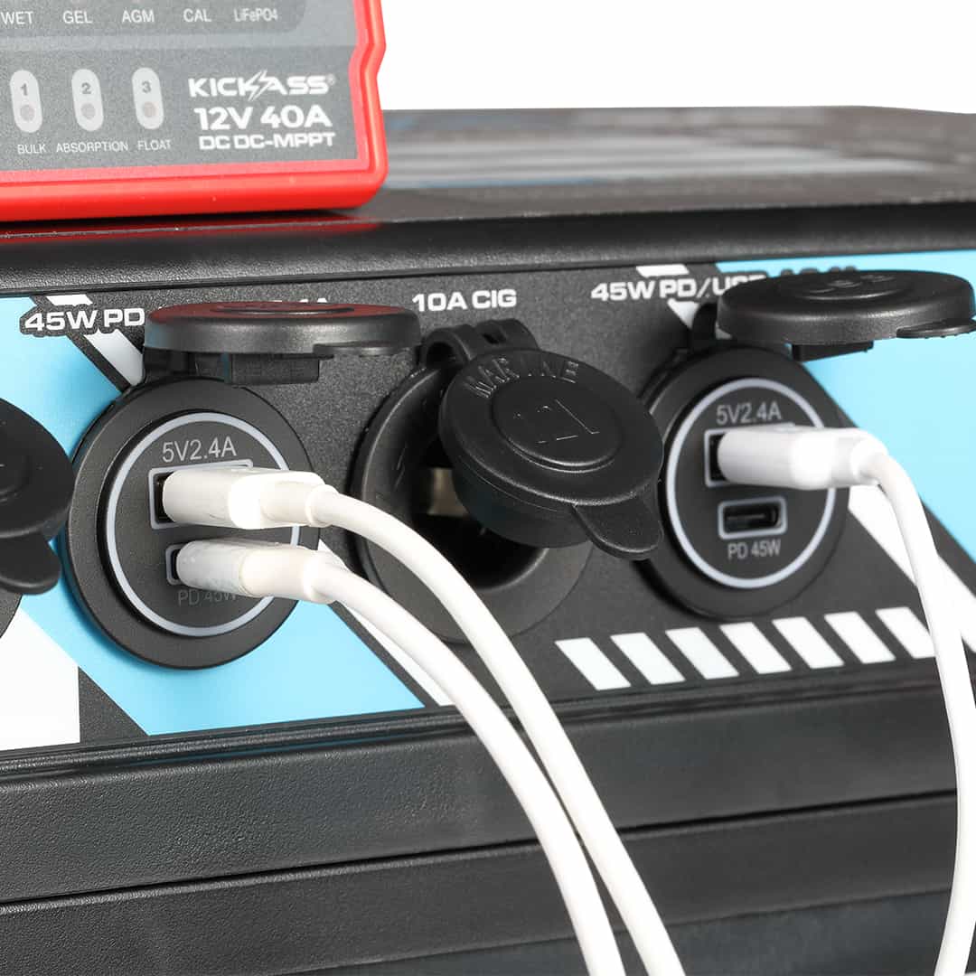 KickAss 150Ah Lithium Power Station with 40A DCDC Charger & 32A AC Charger Bundle - Image 3