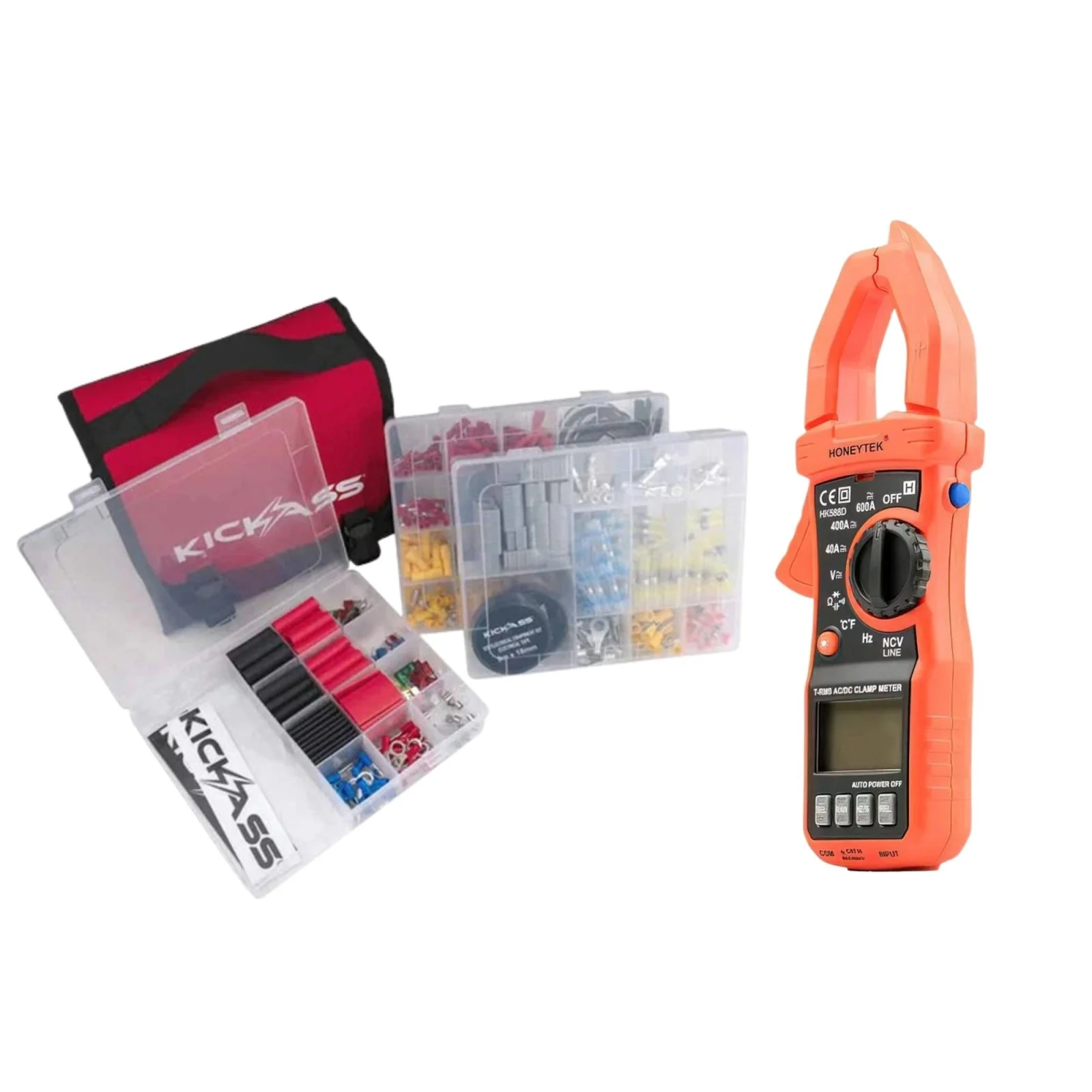 KickAss 12V Electrical Kit + Clamp Voltmeter Bundle