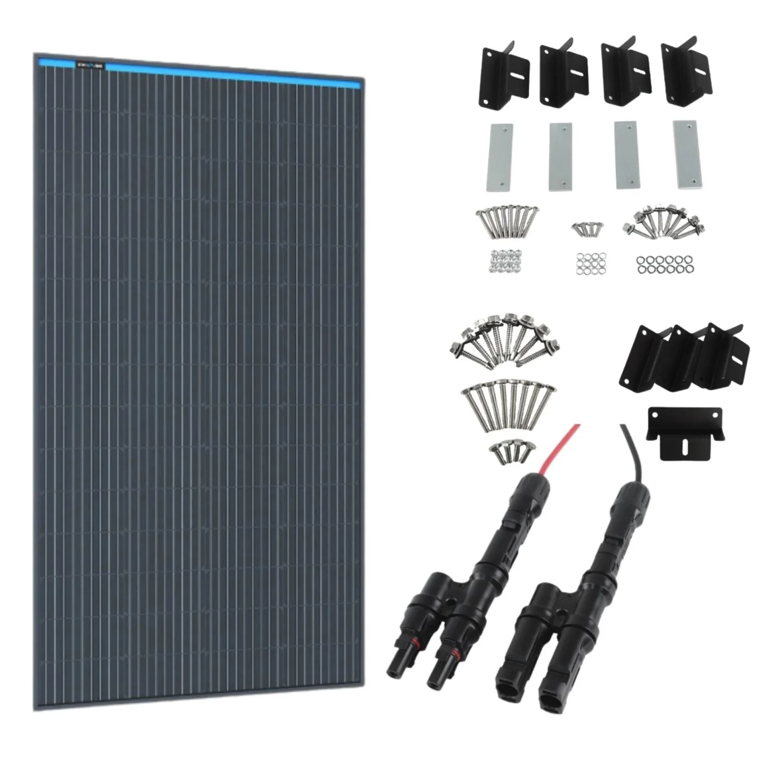 KickAss 170W Solar Panel Bundle with Connector & Mounting Kit