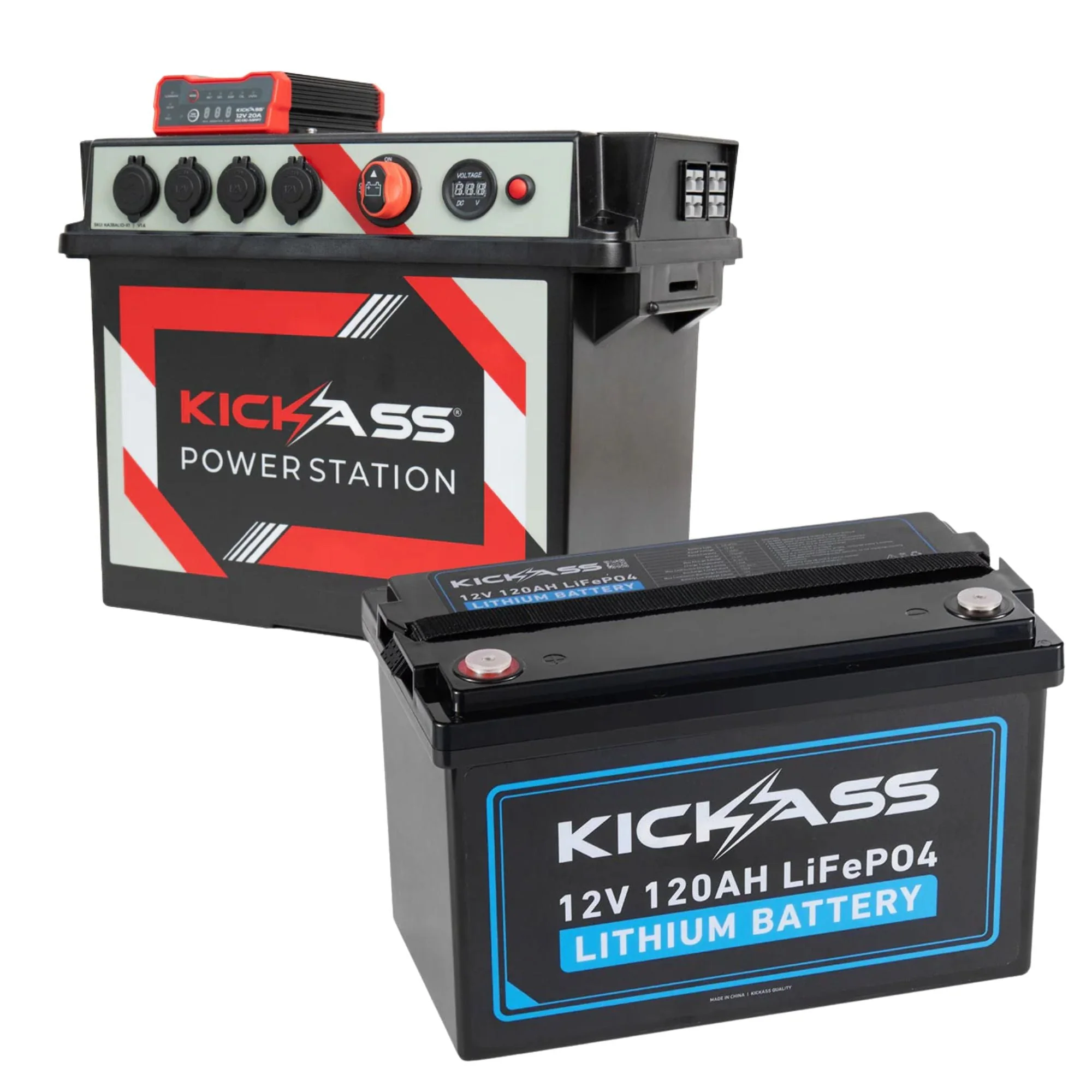 KickAss Portable Battery Box + 120Ah Lithium Battery Bundle